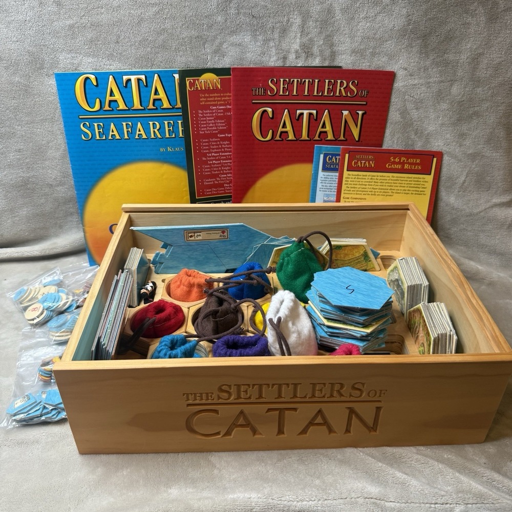 The Settlers Of Catan Wooden Box Case and Game